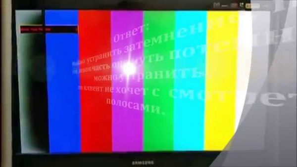 Вертикальные полосы на телевизоре samsung